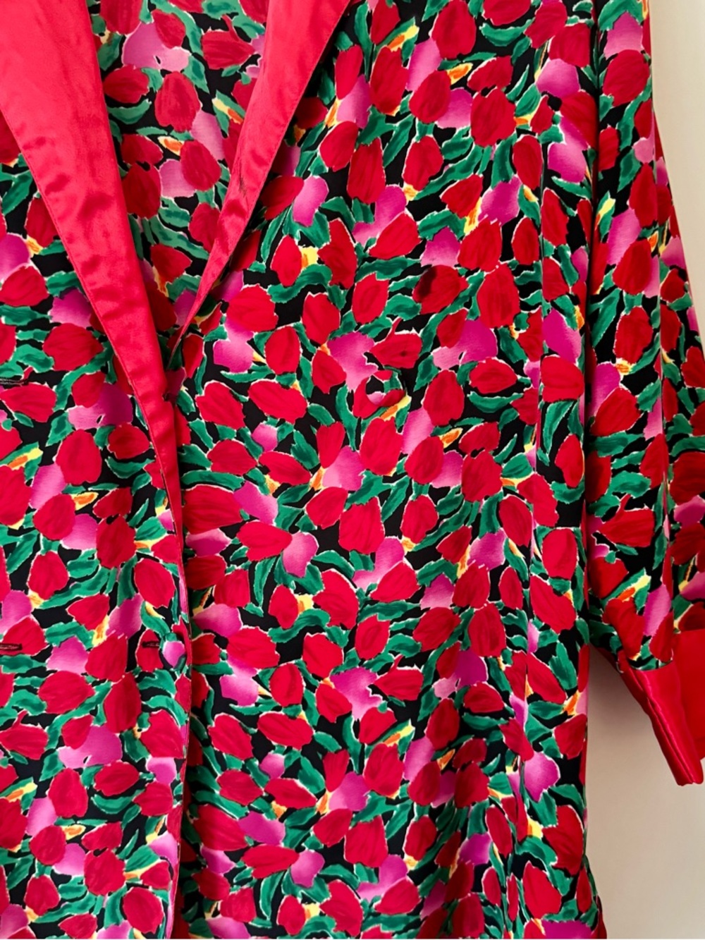 Vintage Victoria’s Secret Gold Label Double Breasted Nightgown, Red Floral – S - Picture 3 of 7